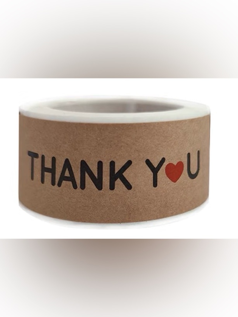 120 1x3in Thank You Paper Stickers Roll with Red Heart - 1 Roll w/❤️ in You